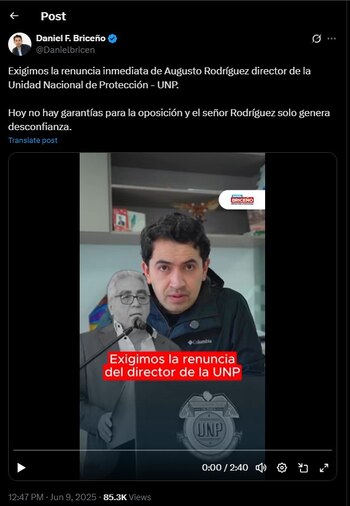 Daniel Briceño pidió la renuncia
