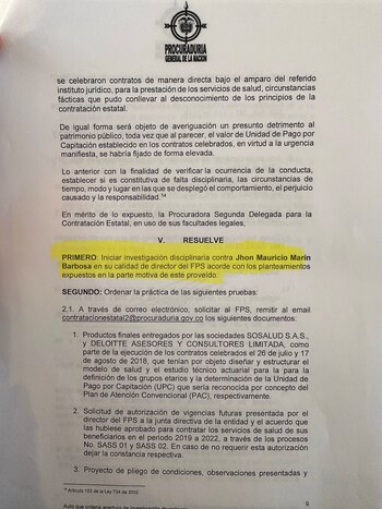 La investigación en contra de