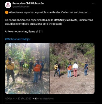 Han sido detectados extraños vapores