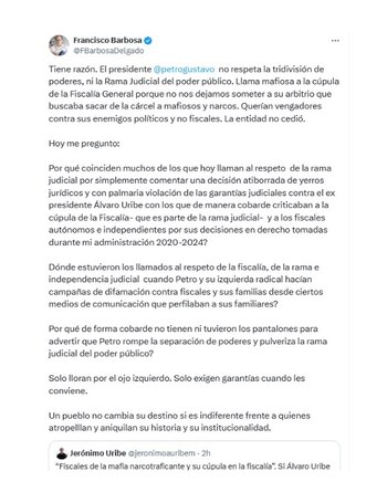 Con este mensaje, el exfiscal