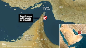 (MAPA) Atacado e incendiado un buque cisterna en Ormuz tras el impacto de un proyectil desconocido