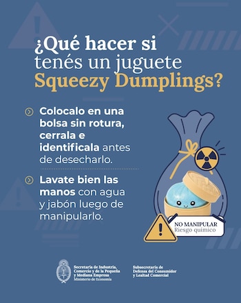 Los consejos del Gobierno para descartar de forma segura los juguetes Squeezy Dumpling.