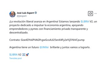 La publicación que hicieron desde