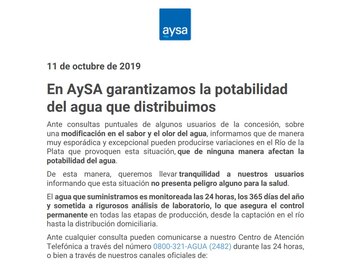 El comunicado oficial de la