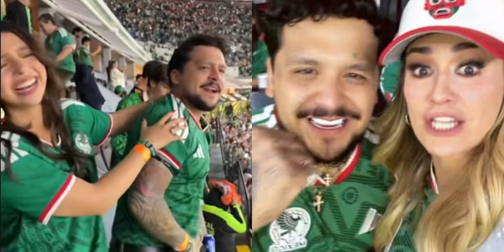 Nodal bị chỉ trích vì phớt lờ Ángela Aguilar và ăn mừng bàn thắng của Mexico vào lưới Ecuador một cách thân mật với María José - Infobae