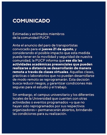 Algunos universidades emitieron un comunicado