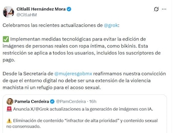 Citlalli Hernández celebró las modificaciones