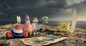 Sr. Cangrejo (izquierda), Patricio Estrella,