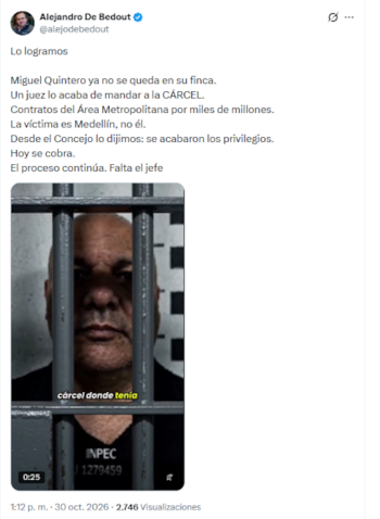 - crédito @alejodebedout/X
