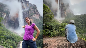 Una pareja de argentinos visitó la cascada más alta del mundo: “Fueron cinco horas de navegación y una de caminata por la selva”