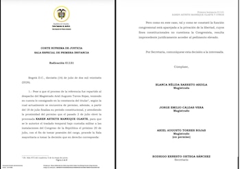 El alto tribunal indicó que en este caso no se cumplen las condiciones jurídicas para conceder la autorización solicitada - crédito Corte Suprema de Justicia