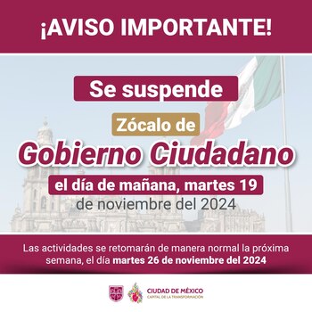 Clara Brugada suspende actividades en