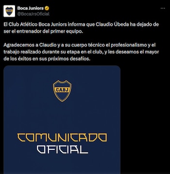 El comunicado de Boca sobre la salida de Úbeda