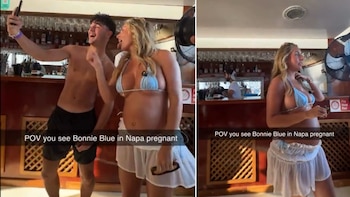 Bonnie Blue revela vientre de embarazada tras maratones sexuales sin protección