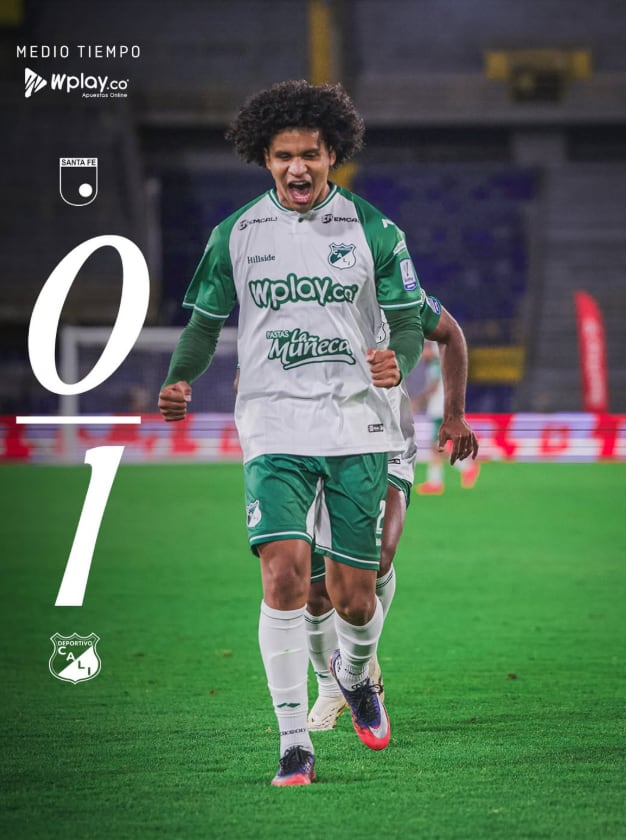 Eduard Bello ha jugado 10 partidos con el Deportivo Cali, ha anotado seis goles y dado una asistencia, resultando figura en varios juegos - crédito @deportivocalioficial/Instagram