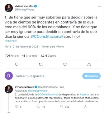 Viviane Morales lo publicó en sus redes sociales Foto: Twitter @MoralesViviane
