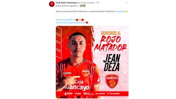 Jean Deza fue confirmado como