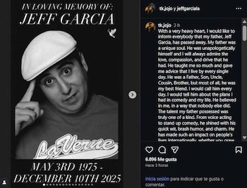 Su hijo, Jojo Garcia, confirmó