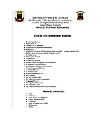 Parte de los requisitos exigidos