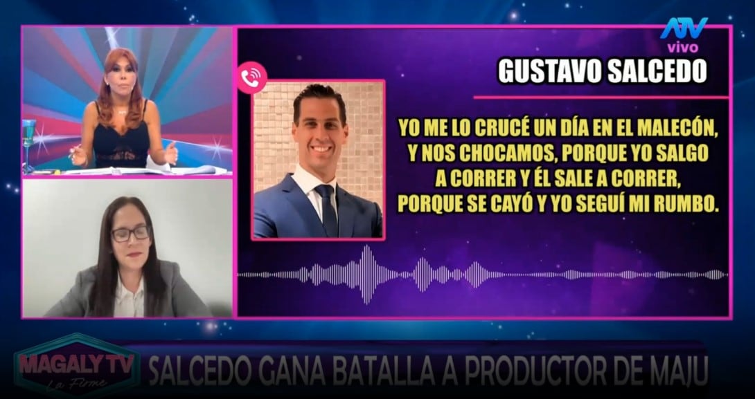 Gustavo Salcedo habría hablado de GPS y seguimiento a Christian Rodríguez en audio difundido por Magaly Medina. Captura: Magaly TV La Firme.