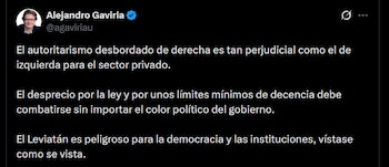 Alejandro Gaviria - crédito @agaviriau/X