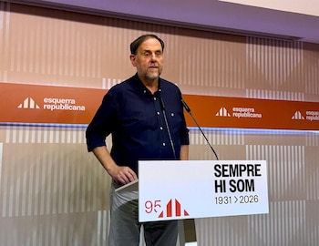 31/08/2026 El presidente de ERC, Oriol Junqueras, en rueda de prensa.
POLITICA CATALUÑA ESPAÑA EUROPA BARCELONA
