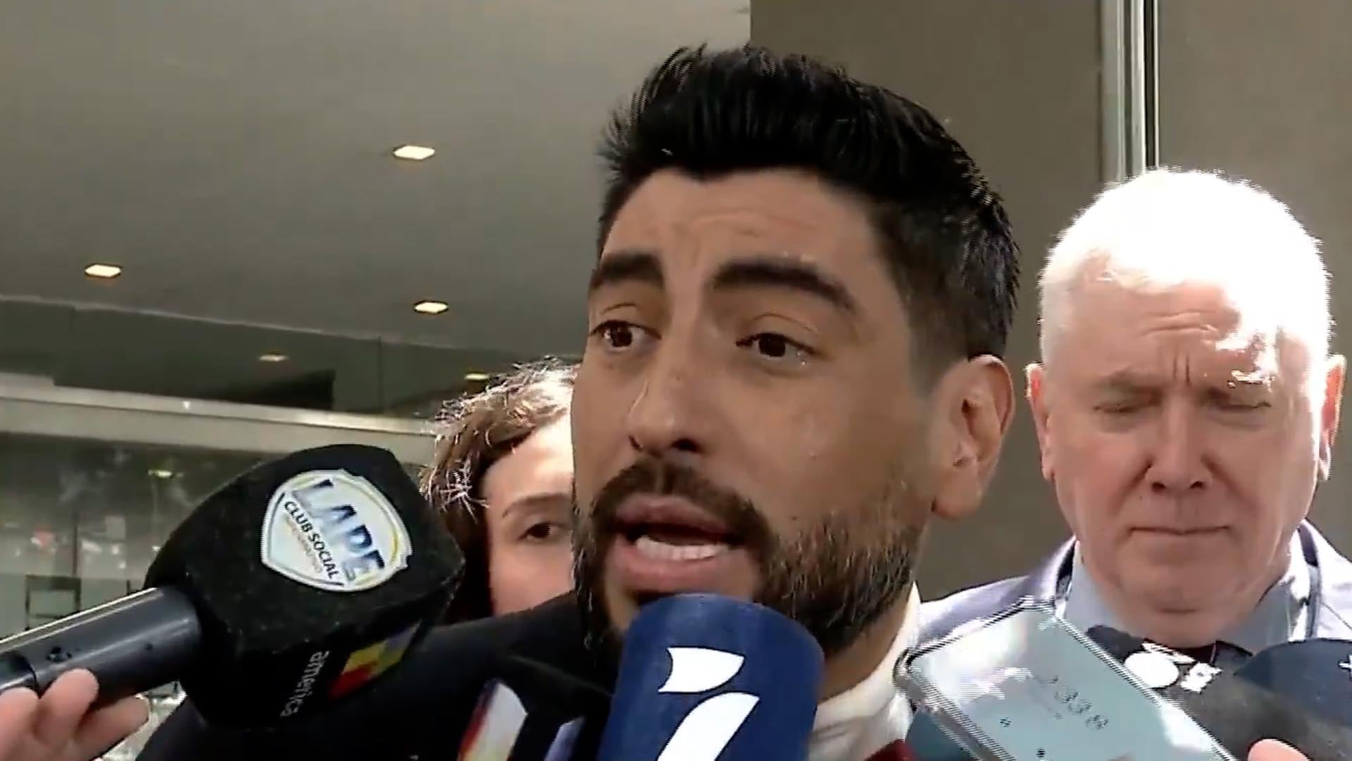 Facundo Moyano responde a las preguntas de los periodistas en relación con su reciente situación judicial (Captura de video)