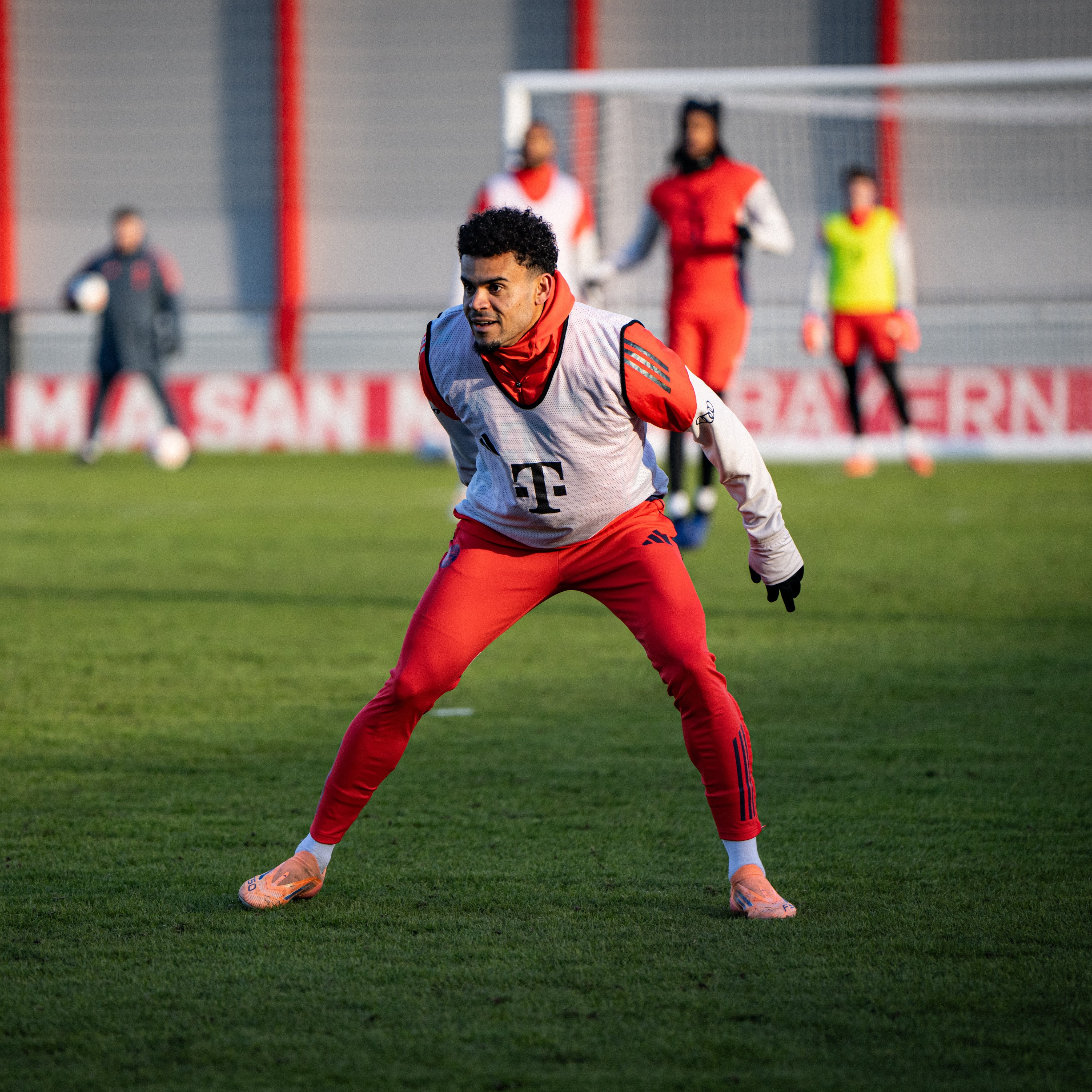 Luis Díaz en el más reciente entrenamiento del Bayern Múnich - crédito Bayern Múnich
