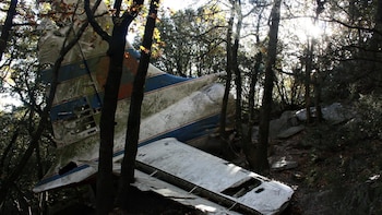 El avión estrellado en Requesens.