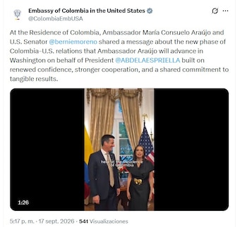 - crédito @ColombiaEmbUSA/X
