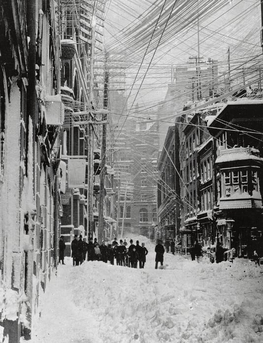 El temporal de 1888 es considerado uno de los eventos más devastadores para la infraestructura urbana de la época (Dominio Público)