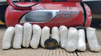 droga en compresor de aire (Foto: Guardia Nacional)
