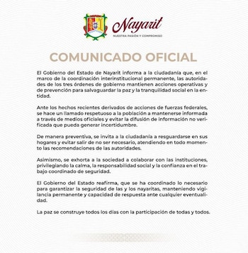 Comunicado oficial.