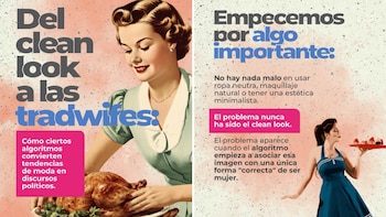 Según Carrascal, los usuarios pueden pasar de consumir videos de belleza y bienestar a recibir contenidos con mensajes ideológicos asociados a la familia y los roles de género - crédito @mafecarrascalr/Instagram