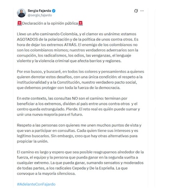 Con este mensaje en sus