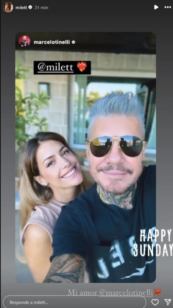 Marcelo Tinelli y Milett Figueroa