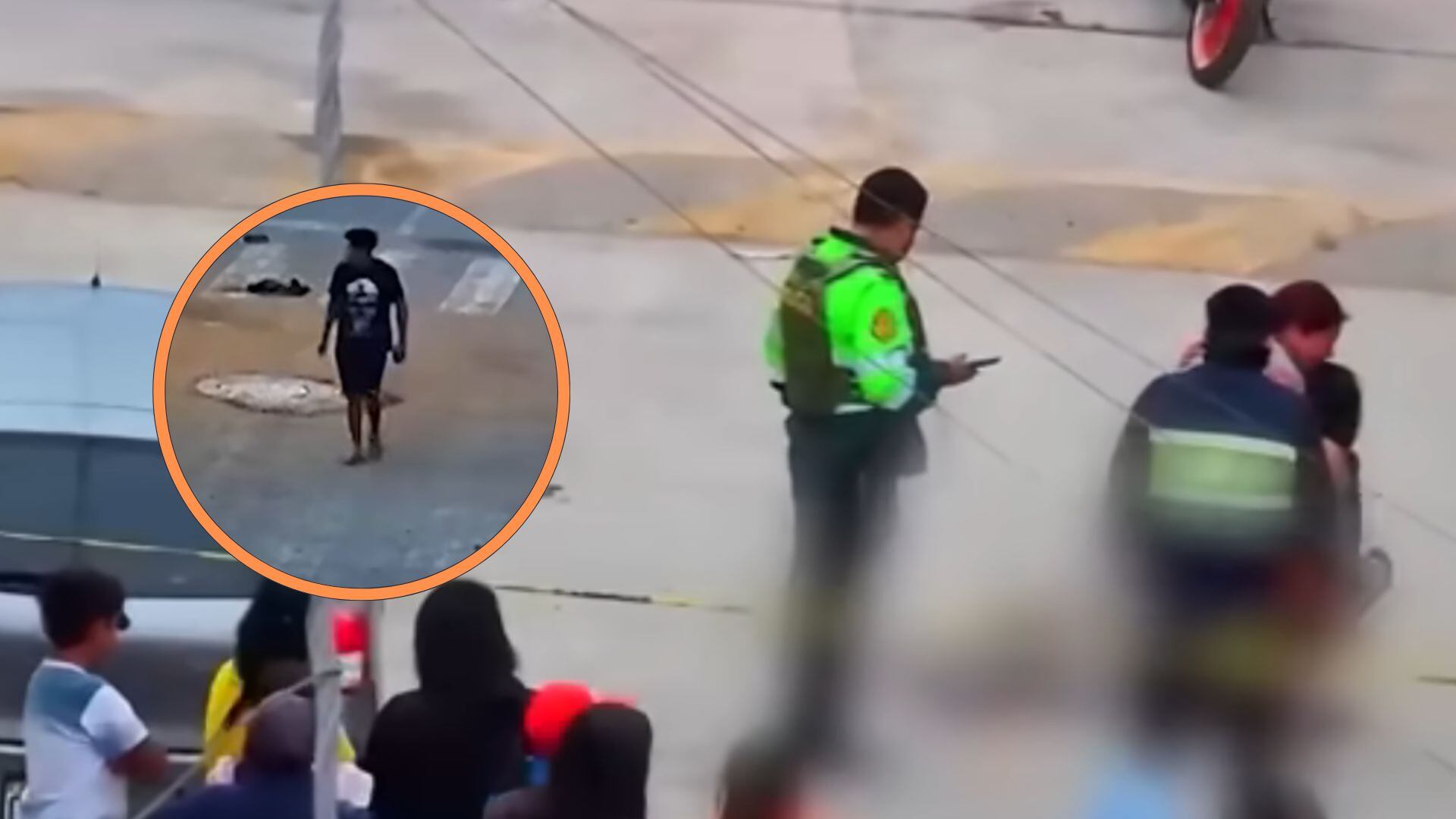 Cámaras de seguridad captaron el momento previo al homicidio de Abraham Néstor Izaguirre en una calle del primer puertoComposición: Infobae/ Latina Noticias