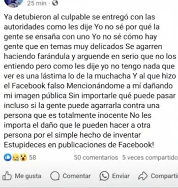 Mensaje de la persona a