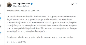 El candidato Iván Cepeda Castro denunció presunto montaje en su contra - crédito @IvanCepedaCast/X