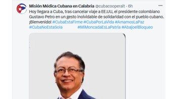 Misión Médica Cubana en Calabria agradeció a Petro por su visita a al isla - crédito @cubacooperait/X