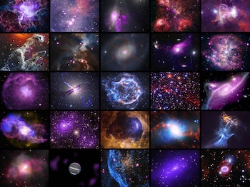 Compaginación de imágenes tomadas por el telescopio Chandra de la NASA
