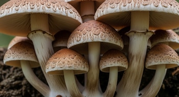 Primer plano de hongos silvestres