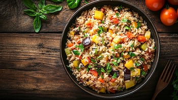 Arroz con arándanos y almendras: