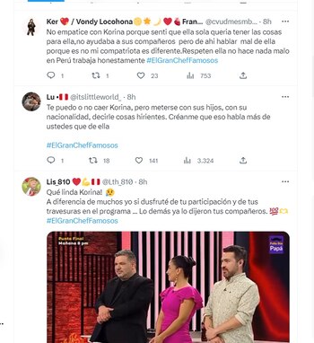 Usuarios defienden a Korina Rivadeneira