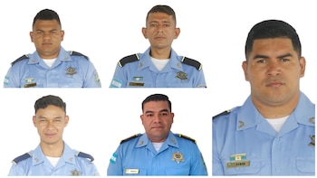 Los policías fallecidos fueron identificados como el comisario Lesther Josue Amador Herrera, Leonel Alejandro Valdez Núñez, Emerson Josue Canales Fúnez y Dailin Francisco Elvir Quintanilla. (FOTO: X)