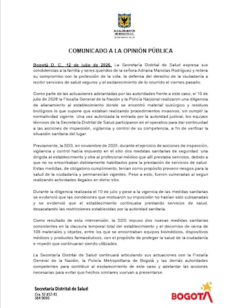 La inspección verificó que el lugar seguía operando pese a dos medidas sanitarias preventivas impuestas en noviembre de 2025 al establecimiento y al profesional médico - crédito Secretaría de Salud