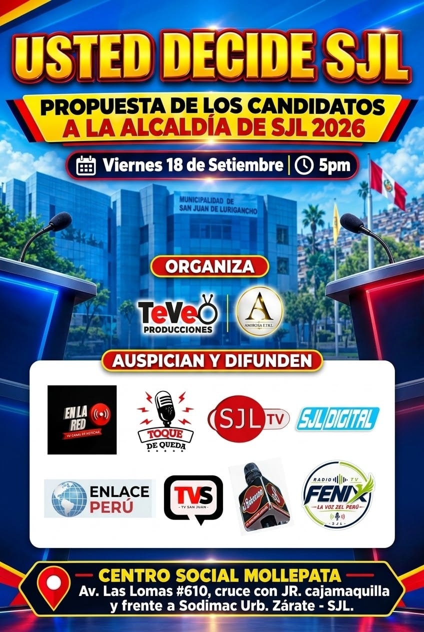El encuentro se realizará a las 17:00 horas en el Centro Social Mollepata, en la urbanización Zárate, y será moderado por el periodista Fabricio Escajadillo