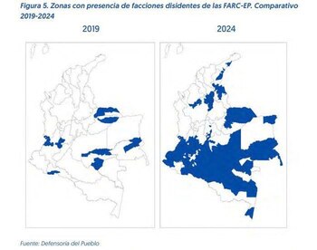 Disidencias de las Farc han logrado expandirse en Colombia, según datos recopilados desde 2019 - crédito @MariaFdaCabal/X