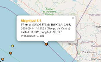 Sismo en Chiapas a las