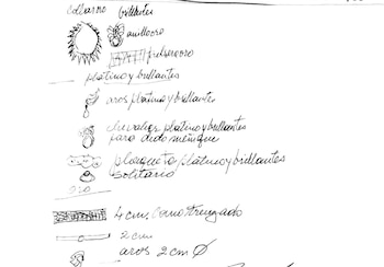 El croquis de las joyas